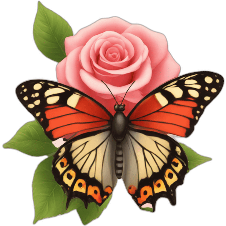 Butterfly with rose emoji