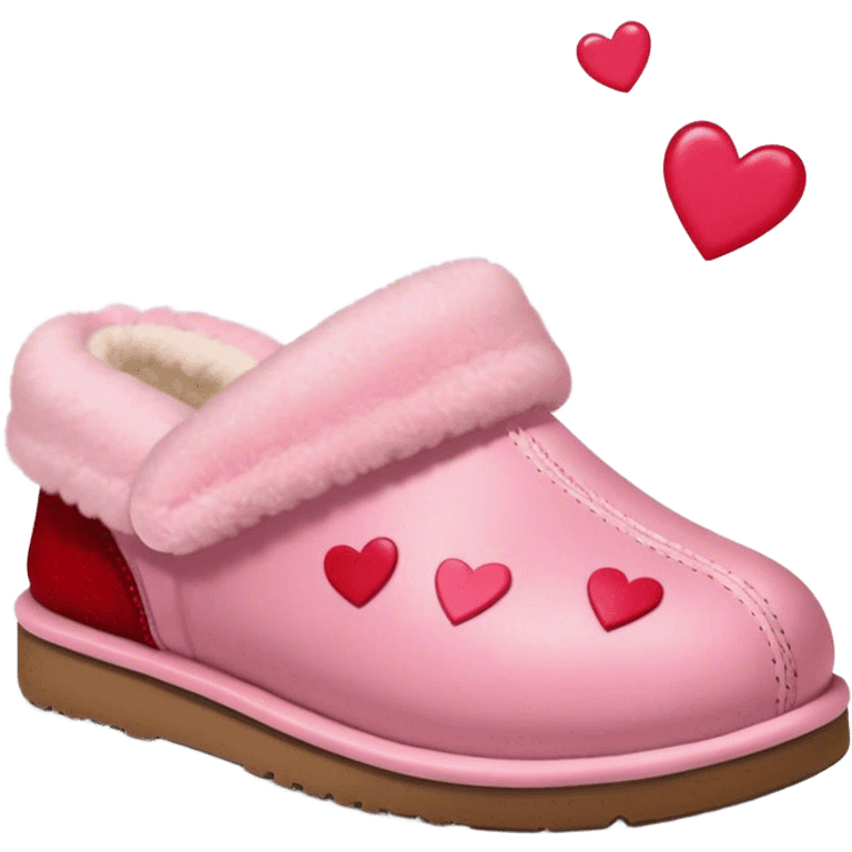 Ugg slippers pink with hearts emoji