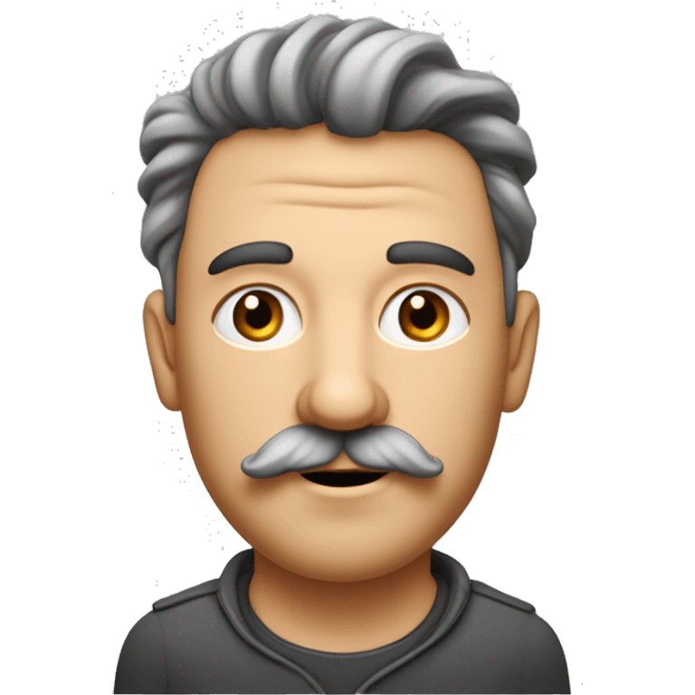 Un homme à la peau métisse, cheveux couleur châtains mis long bouclés, moustache et bouc, qui porte un sweet à capuche blanc..  emoji