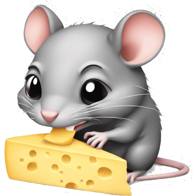 Rat eating cheese emoji