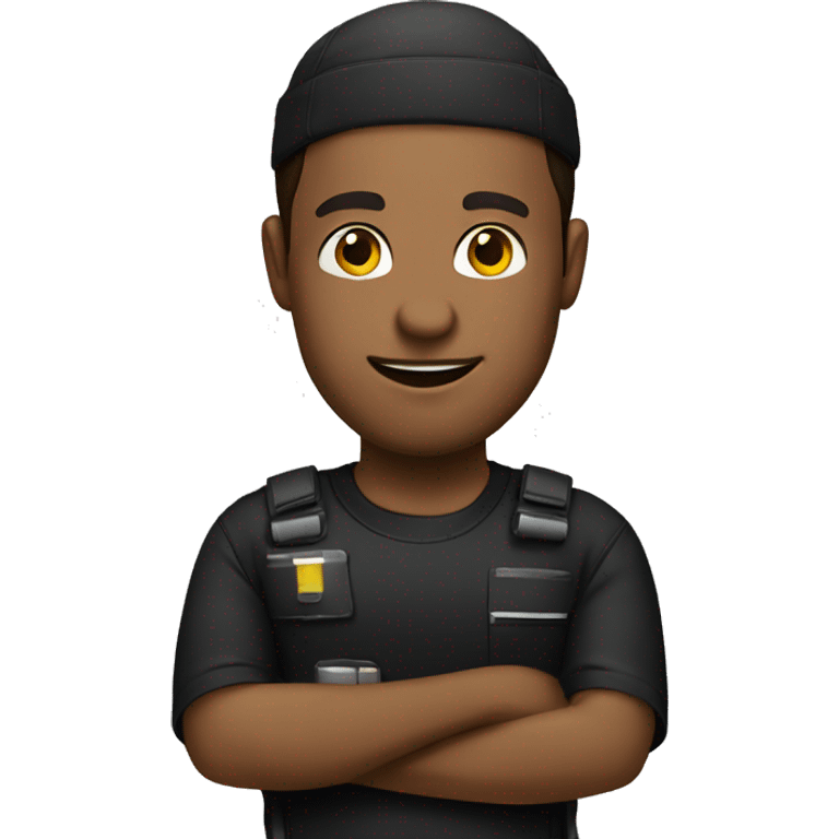 av technician in all black clothes emoji