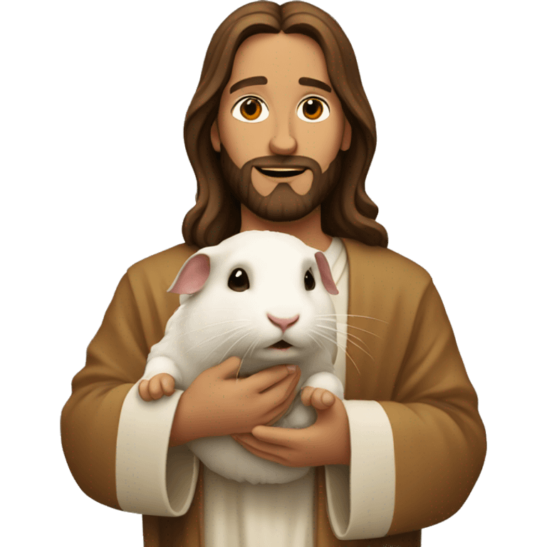 jesus holding a hamster emoji