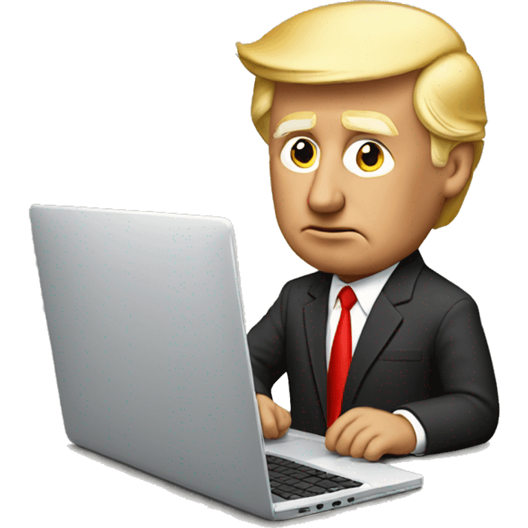 donald trump with laptop emoji