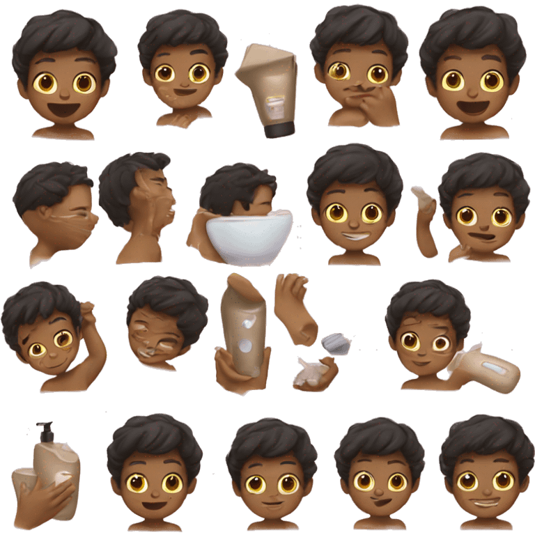 Boy doing skin care emoji