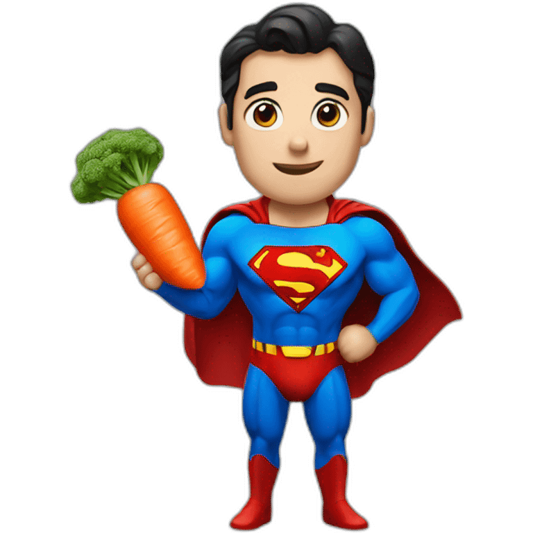 Superman with a carrot in his hand emoji