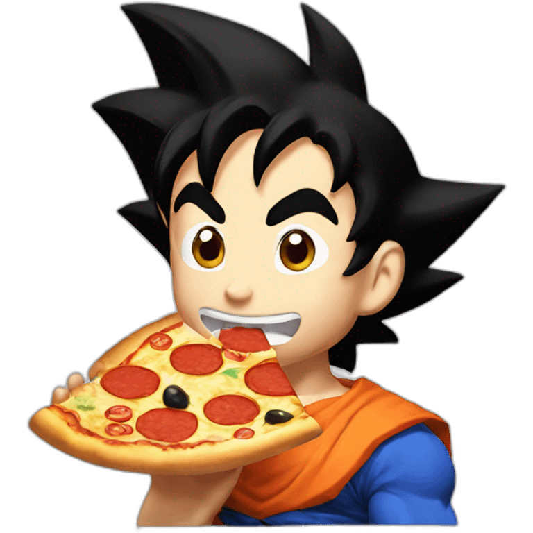 Goku eating pizza emoji