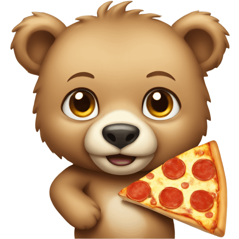 Bear cub with pizza emoji