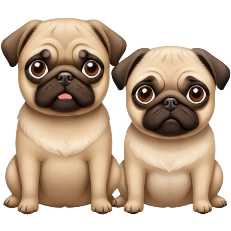 Two pugs being best friends emoji