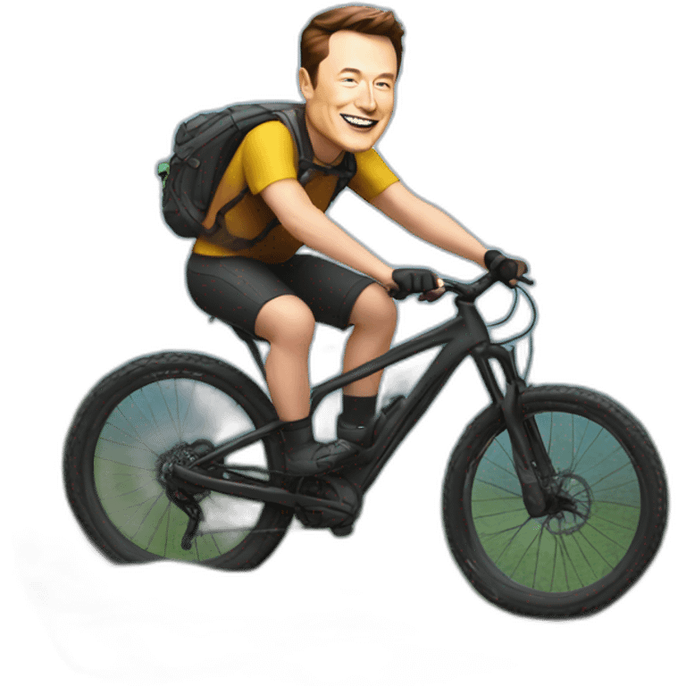 Elon musk on a mountain bike emoji