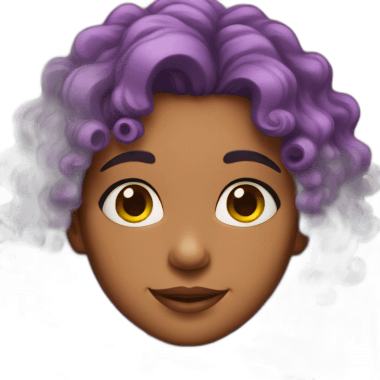 ella with curly rainbow hair emoji