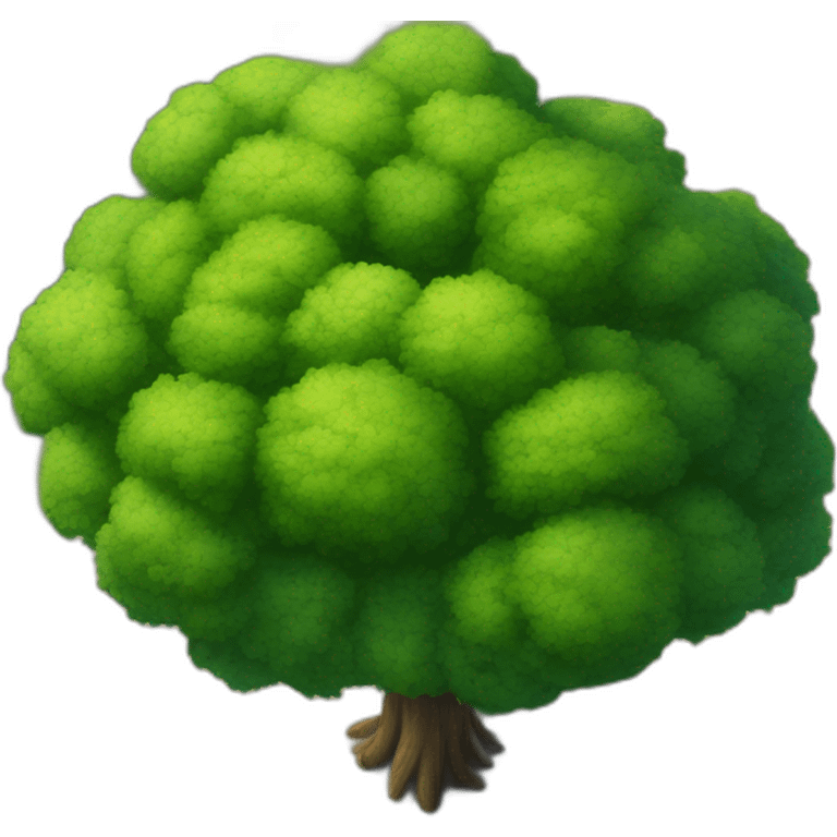 Tree as seen from the sky, looked down from the top, simplified and photorrealistic emoji