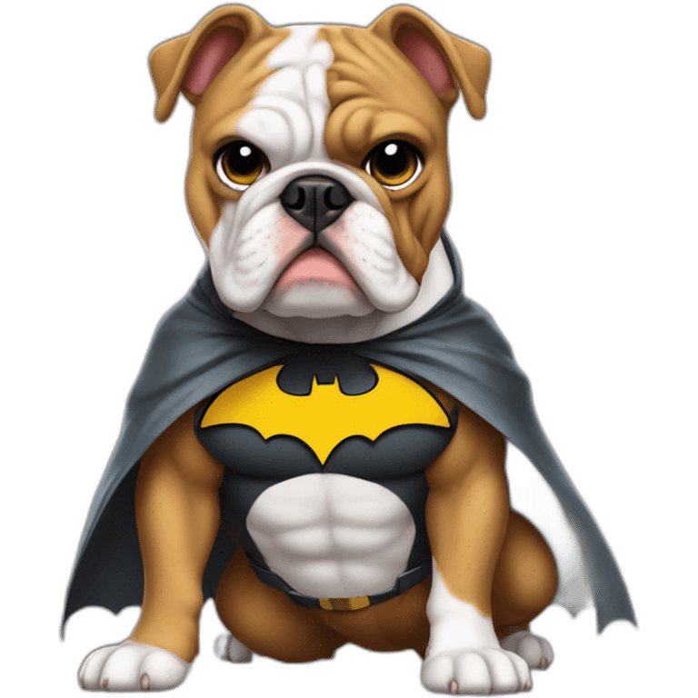 bulldog com roupa de batman emoji