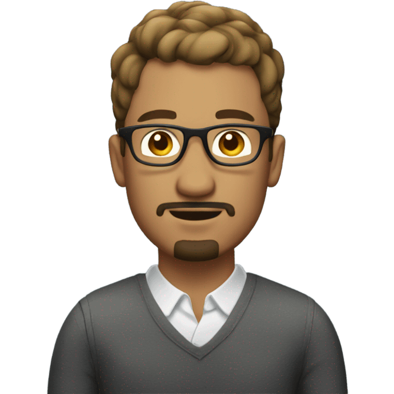 Guy with short pepper 
hair and glasses and goatee beard emoji