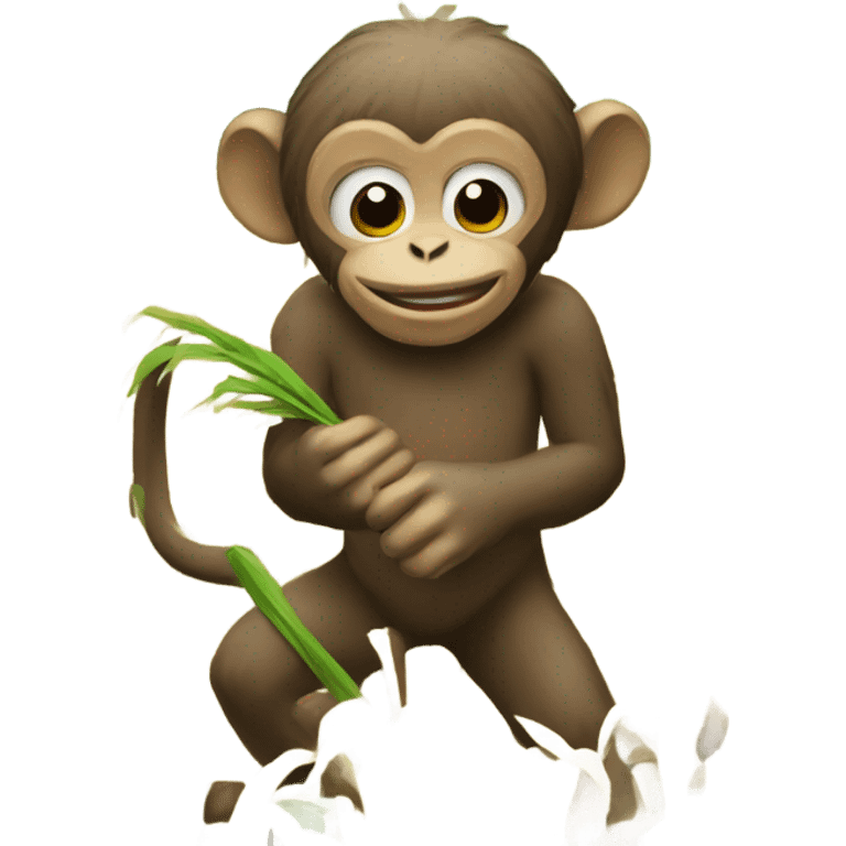 Monkey working in a field  emoji