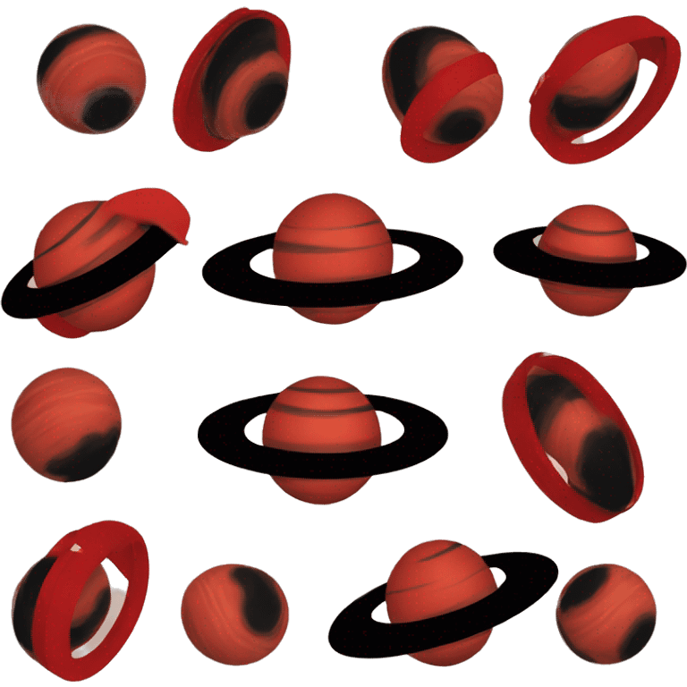 flat red Saturn with black ring emoji