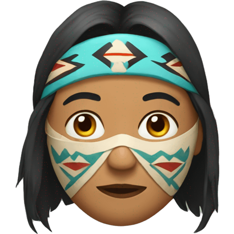 native american with a covid mask emoji