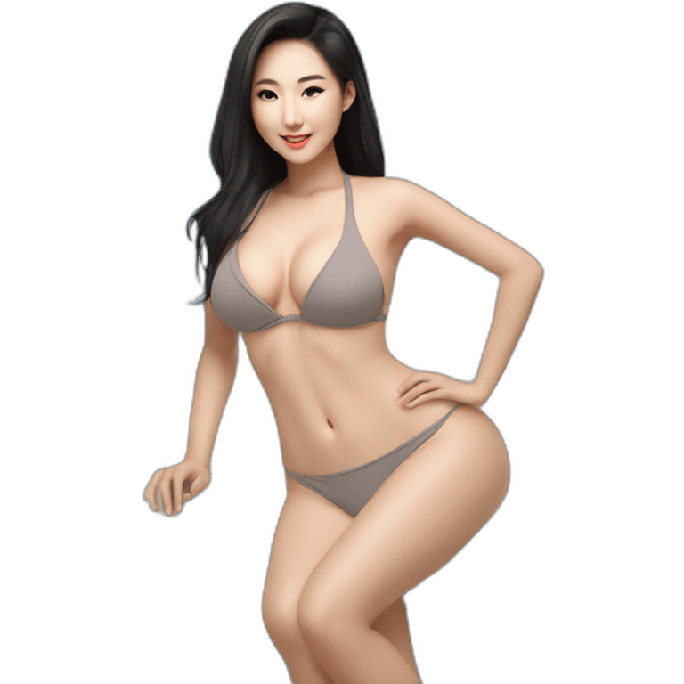 Sexy soft-fit wasian woman bikini (beach body) bed emoji