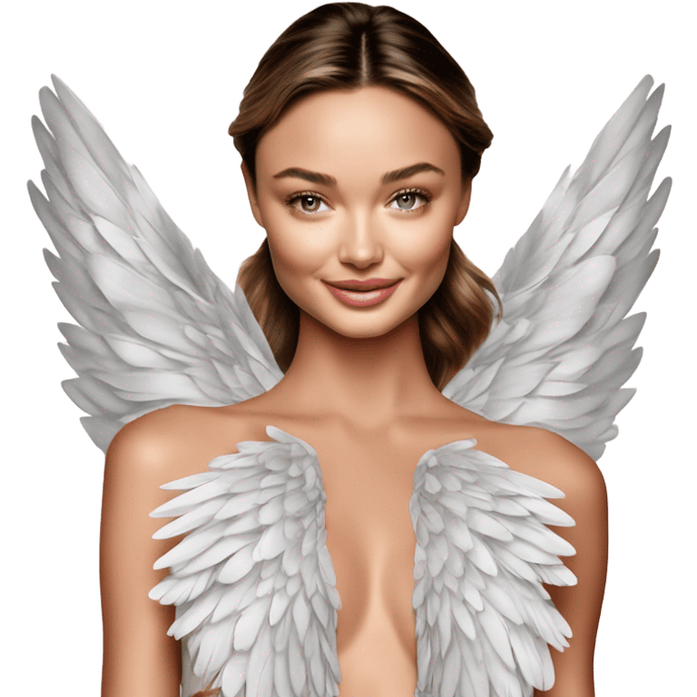 Miranda Kerr  on a runway victoria secret  angel wings emoji