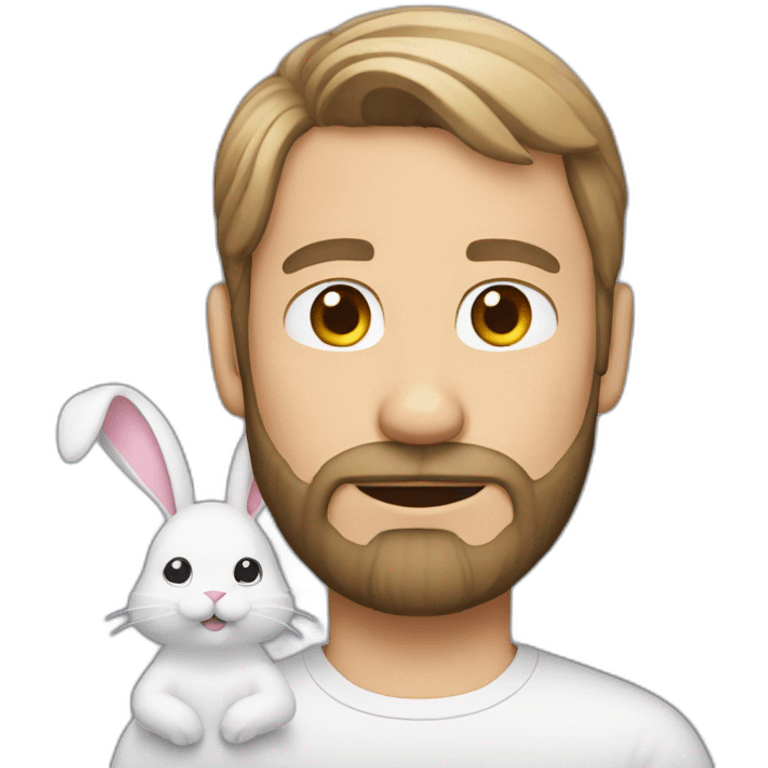 bearded white man with bunny ears emoji