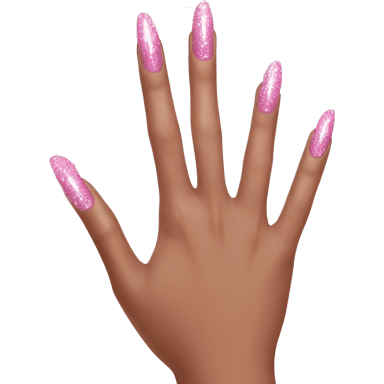 sparkly pink nails  emoji