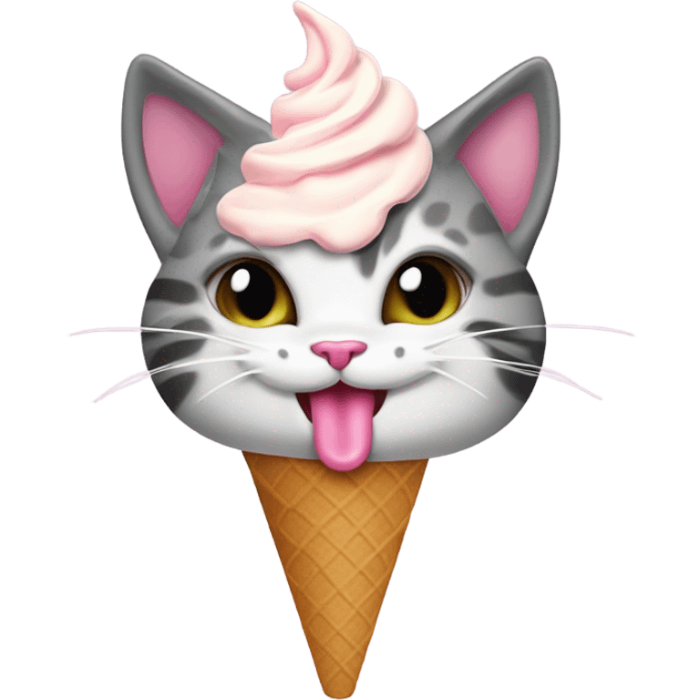 cat eating ice Cream  emoji