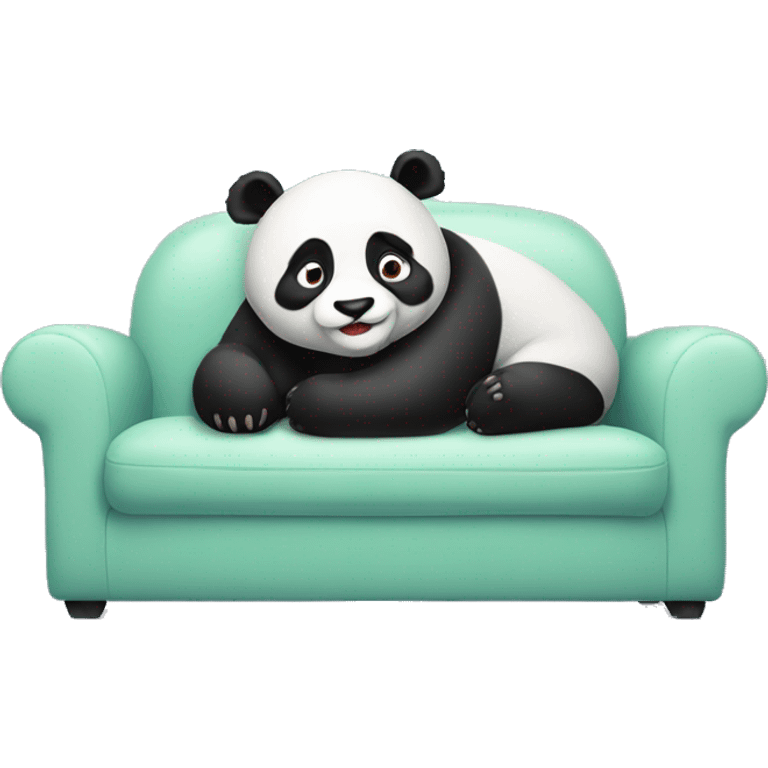 Lazy Panda lying on sofa emoji