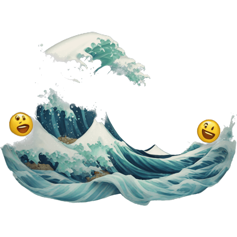 Wave with  waste floating emoji