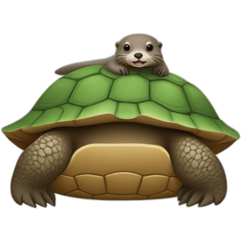 Loutre sur le dos d'une tortue emoji