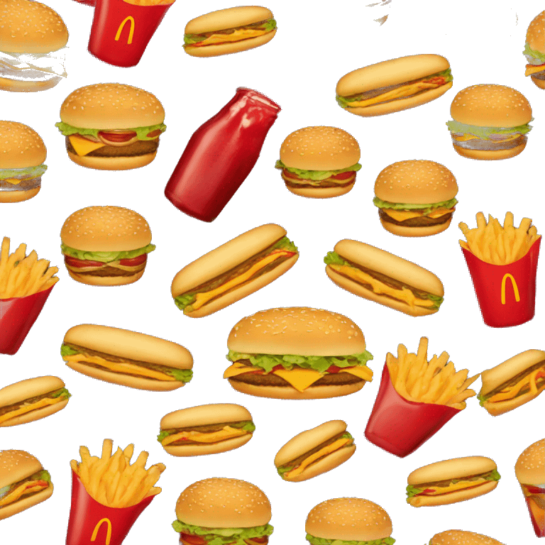 McDonald’s fries with ketchup and a burger emoji