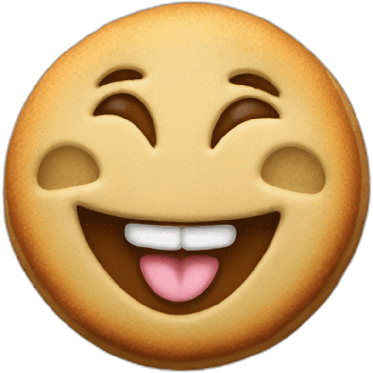 Laughing cookie emoji