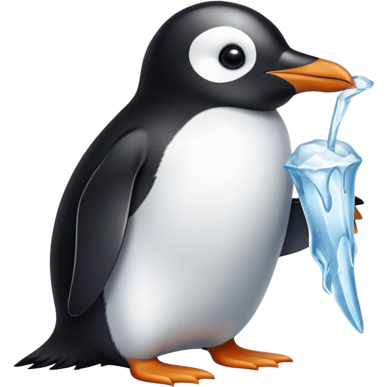 Penguin eating ice  emoji