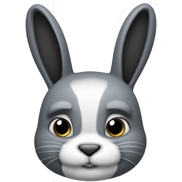 Lapin noir avec crinière grise emoji