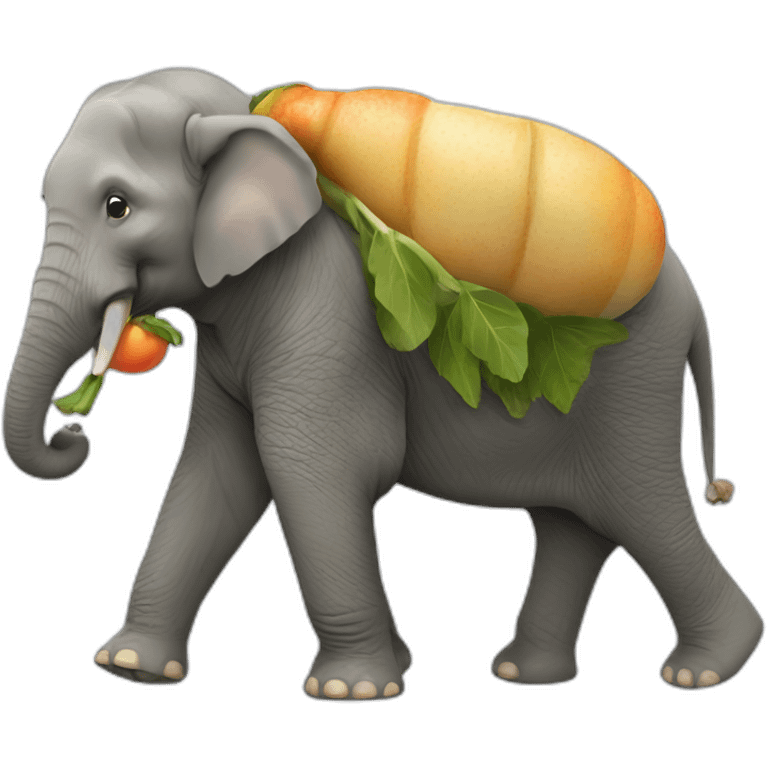 fruitimals elephant carrying carrott with trunk emoji