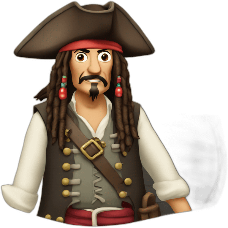 captain Jack Sparrow with Mr.Bean face emoji