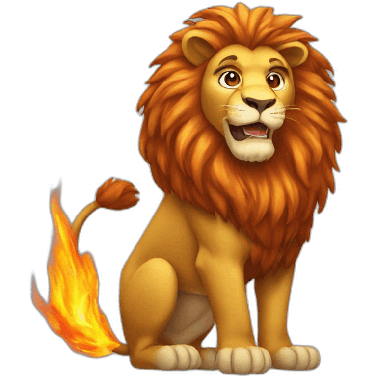 Lion de feu emoji