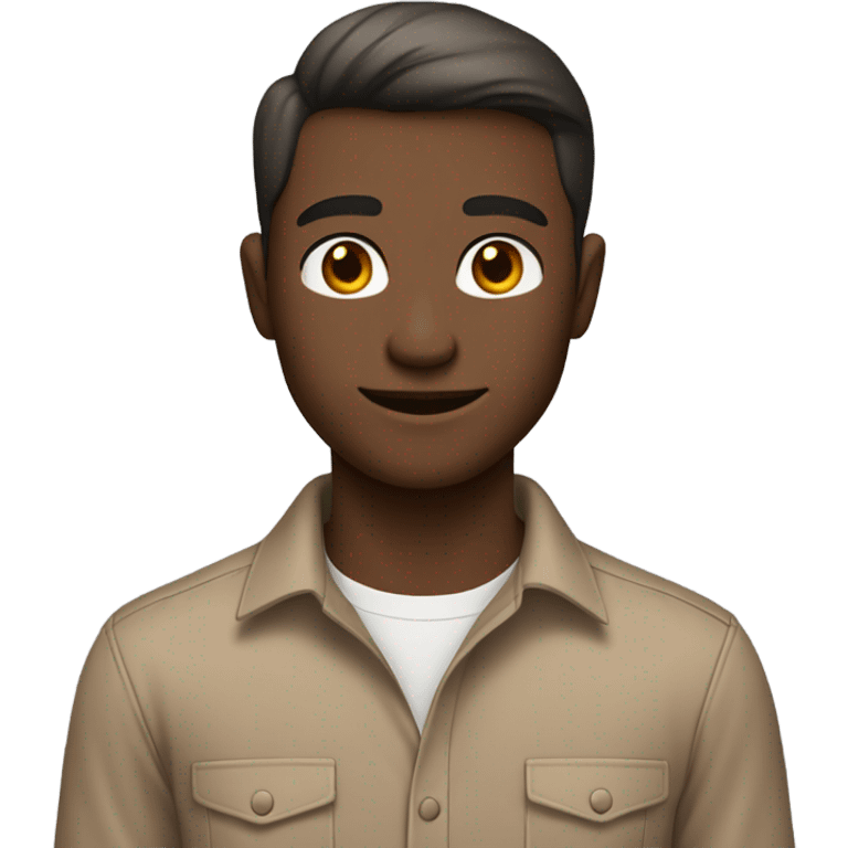 sub male with A soft brown button-up shirt with a slim fit and simple collar, offering a clean and gentle look.

 emoji