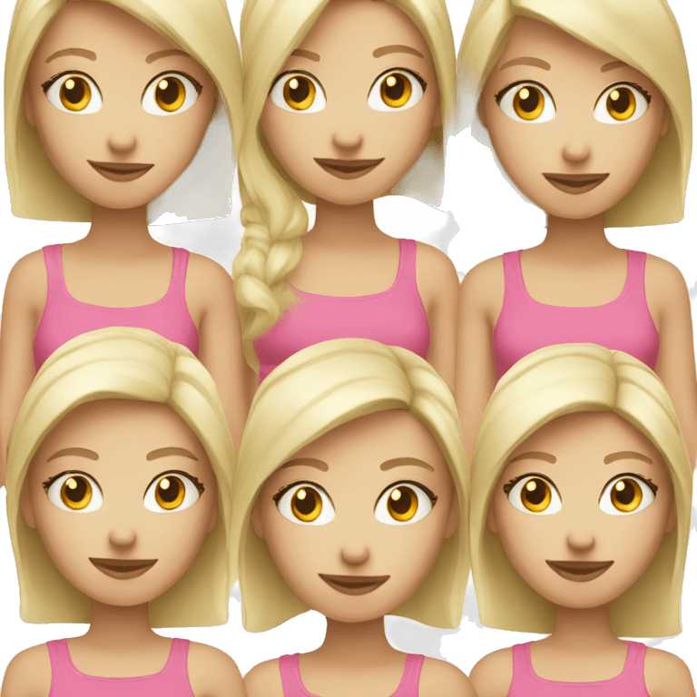 blonde girl pink top emoji