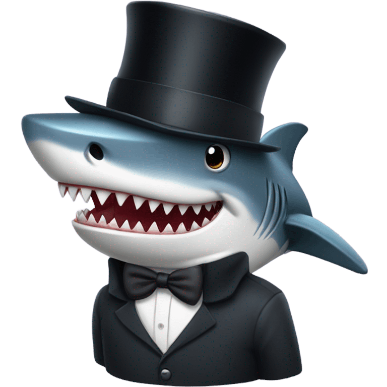 Shark with a top hat emoji