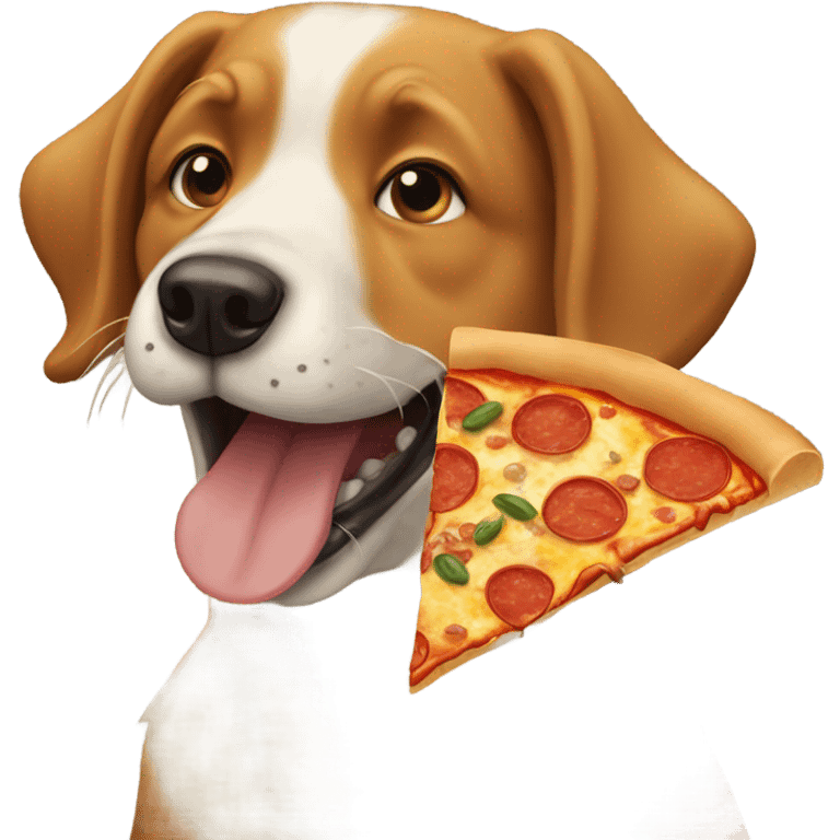 Dog eating pizza emoji