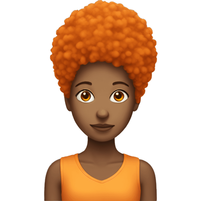 Girl with orange afro emoji