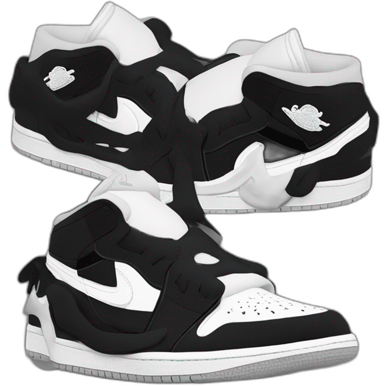 Air Jordan one Travis Scott low black and white emoji