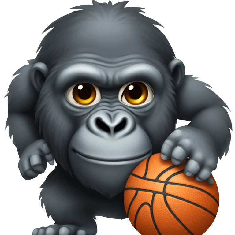 gorilla holding a basketball  emoji