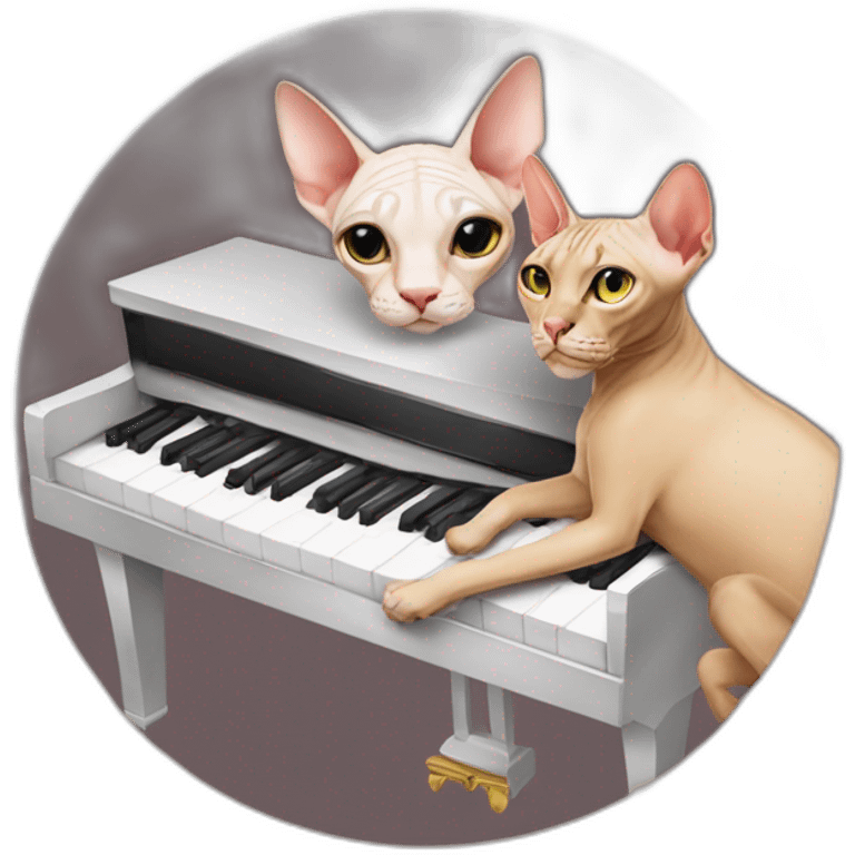 piano and a sphynx emoji