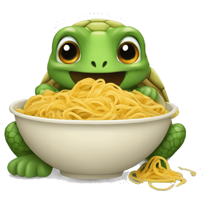 Turtle eating spaghetti  emoji