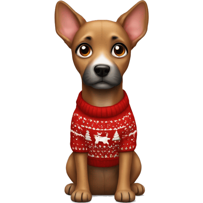 Dog with Christmas sweater  emoji