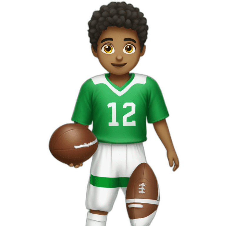 Saudi boy play football emoji