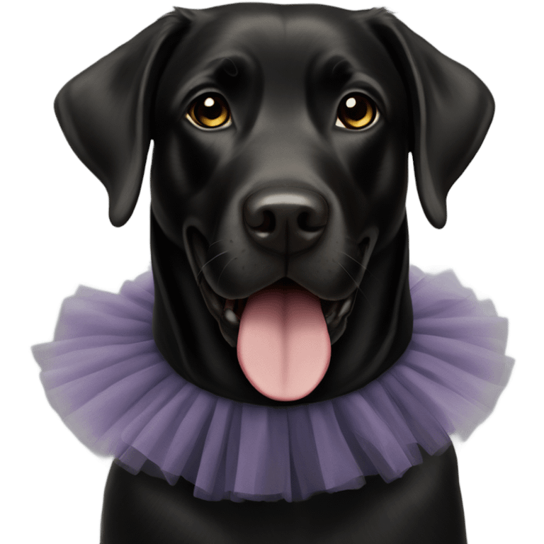 Black Labrador with tutu emoji