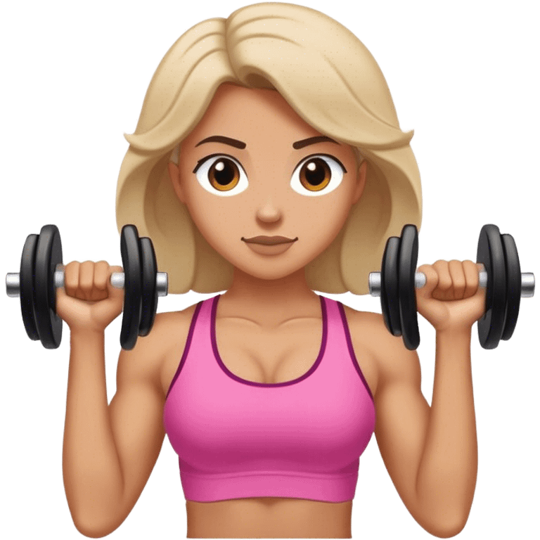 Female doing bicep curls at the gym emoji