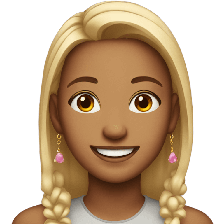 smiling girl with earrings emoji