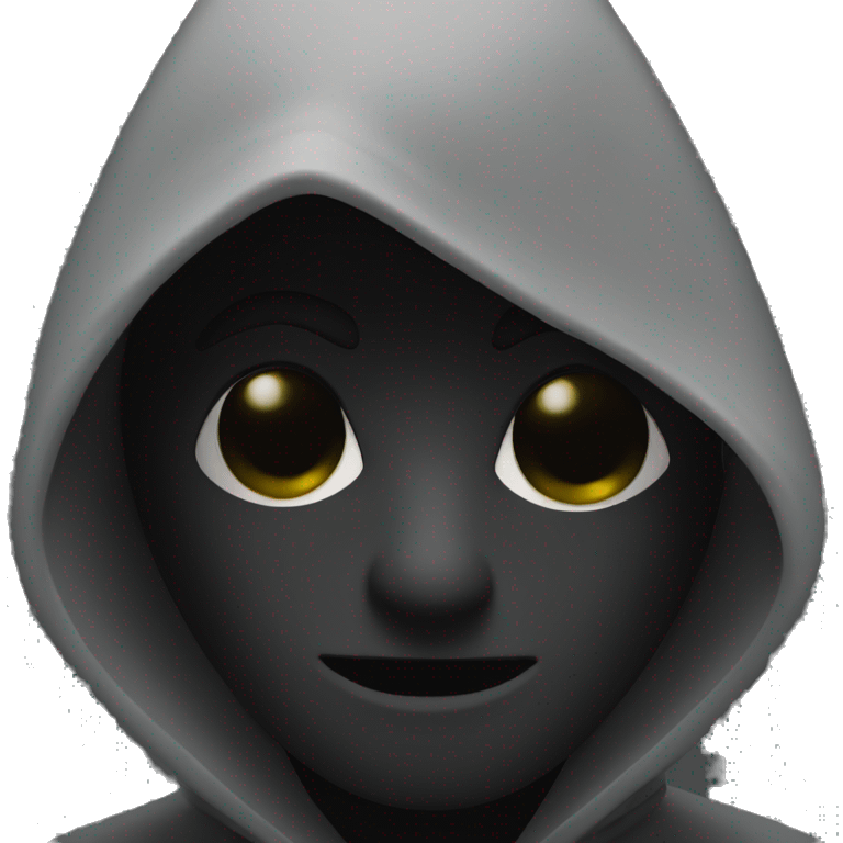 grayscale black mysterious masked hooded man emoji